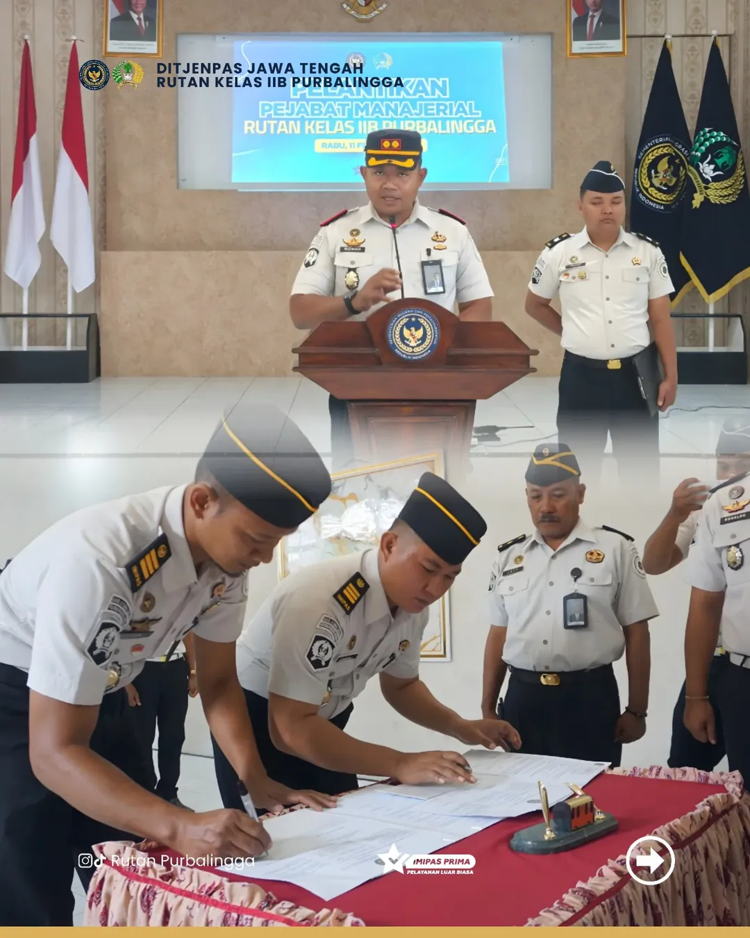 Penyegaran Organisasi, Rutan Purbalingga Gelar Pelantikan Pejabat Manajerial